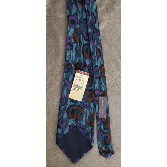 Geoffrey Beene Blue Multicolor Geometric 100% Silk Neck Tie NWT - Picture 2 of 3